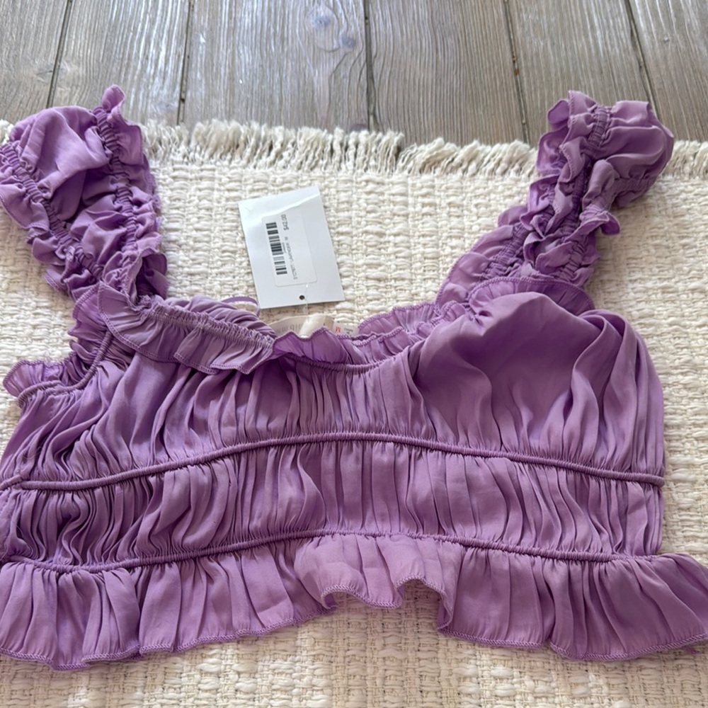 NWT Idem ditto  Lavender Ruffled Crop Top